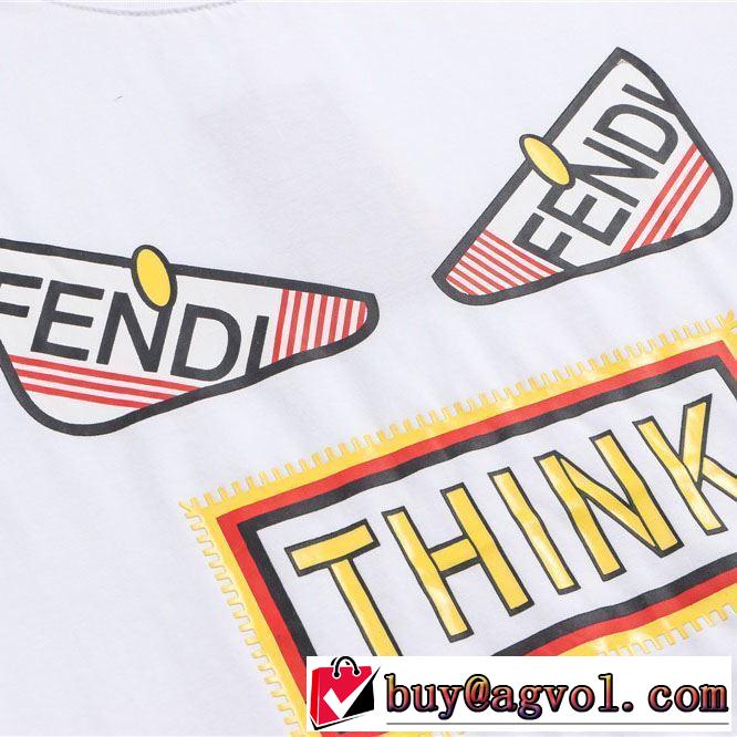 フェンディ FENDI 半袖Tシャツ おしゃれな夏ファッション2019  魅力的な今年らしい  2色可選 切りっぱなしデザイン