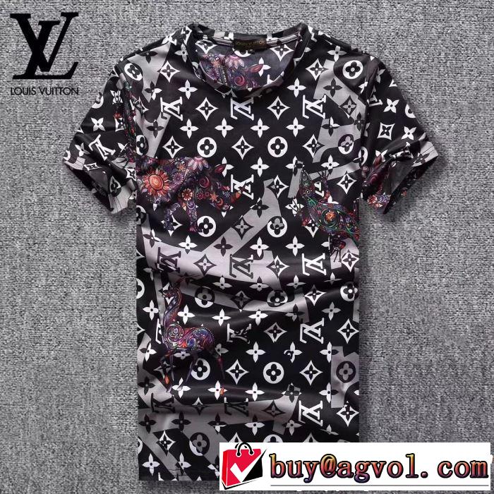  2019年最新ファッション  Tシャツ/ティーシャツ 2色可選 高級感が好評です ルイ ヴィトン LOUIS VUITTON 