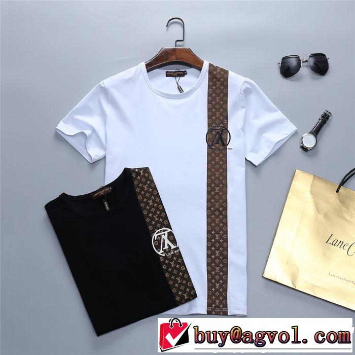 2019年最新ファッション 春夏シンプルファッションでOK！ LOUIS VUITTON ルイ ヴィトン 半袖Tシャツ 2色可選