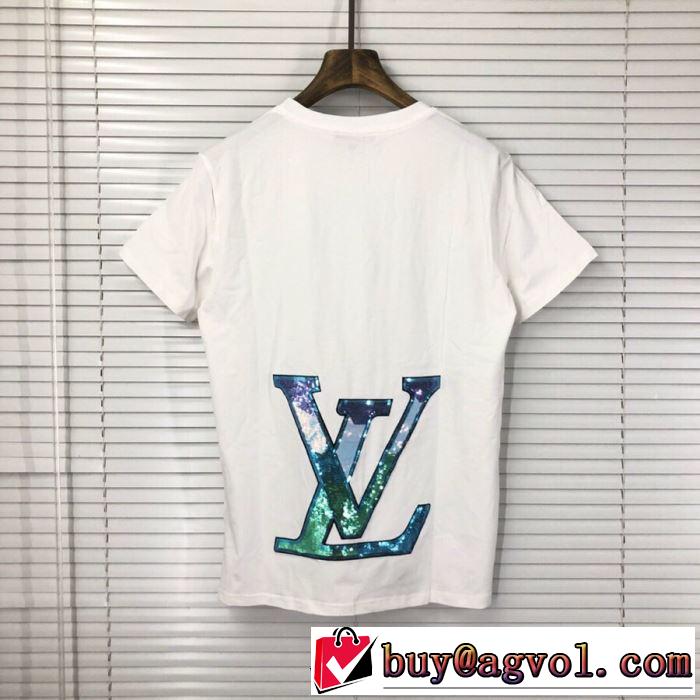 ルイ ヴィトントレンドアイテムとして継続 LOUIS VUITTON おしゃれな夏ファッション2019 Tシャツ/半袖  2色可選