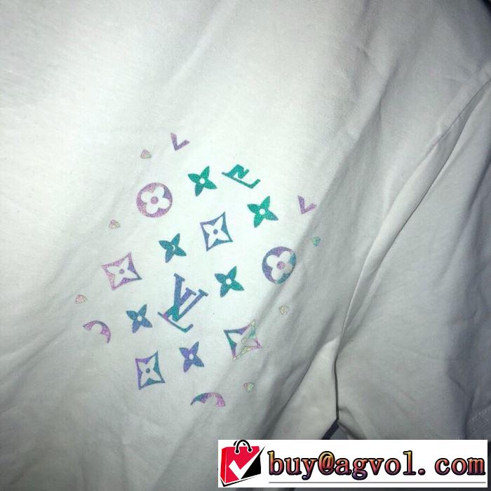 ルイ ヴィトントレンドアイテムとして継続 LOUIS VUITTON おしゃれな夏ファッション2019 Tシャツ/半袖  2色可選