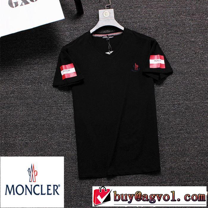  サラサラの着心地 モンクレール MONCLER春夏の流行り2019新品 3色可選  Tシャツ/ティーシャツ 