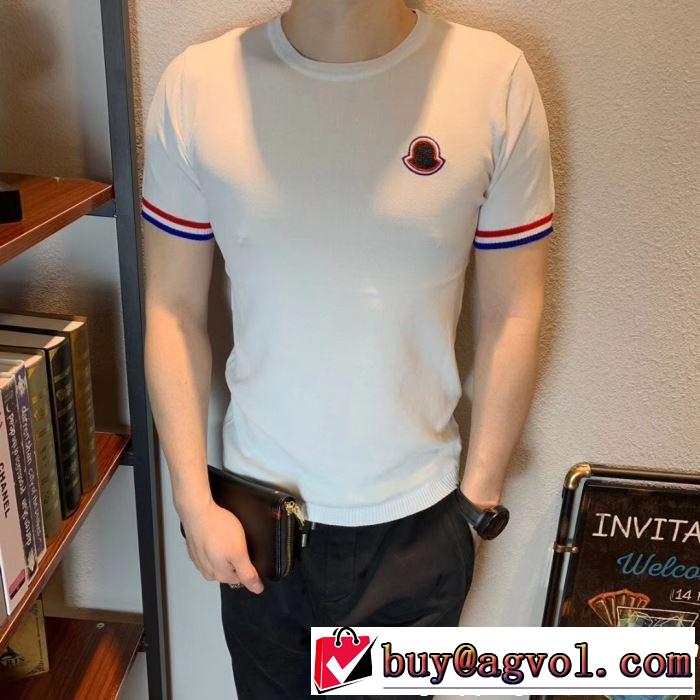 モンクレール MONCLER Tシャツ/ティーシャツ 2色可選 2019即旬な装いに シンプルながら切れ味のいい