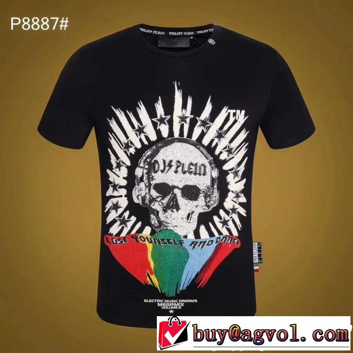 半袖Tシャツ 2色可選 大人っぽく仕上げ オシャレな印象に PHILIPP PLEIN フィリッププレイン
