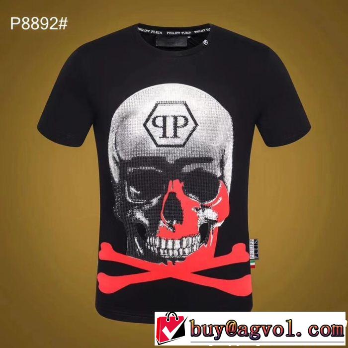 目を引く存在感抜群 2019夏色っぽさ PHILIPP PLEIN フィリッププレイン 半袖Tシャツ 2色可選