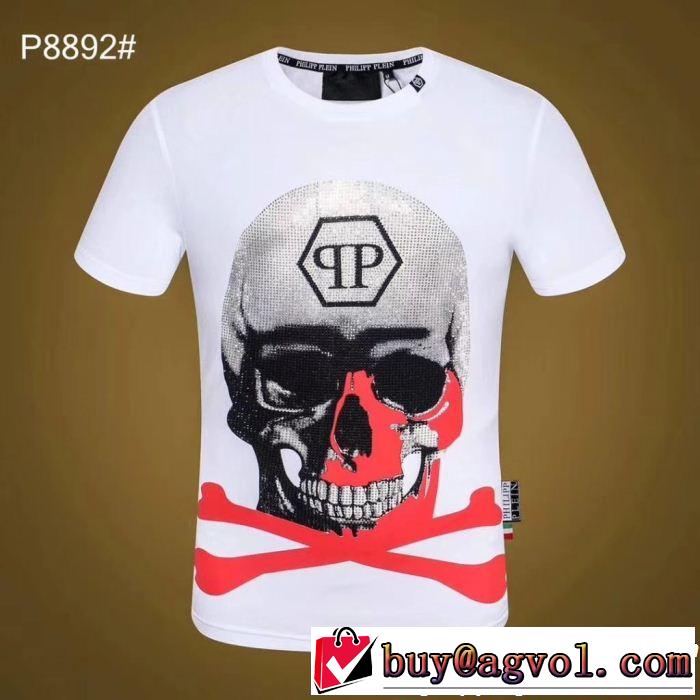 目を引く存在感抜群 2019夏色っぽさ PHILIPP PLEIN フィリッププレイン 半袖Tシャツ 2色可選