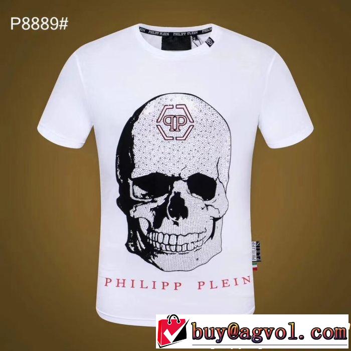 半袖Tシャツ 2色可選 スタイルを綺麗に 大人のこなれた着こなし PHILIPP PLEIN フィリッププレイン