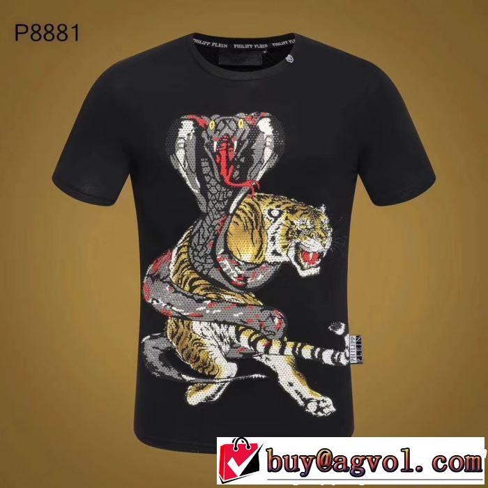 Tシャツ/ティーシャツ2色可選 シンプルながら切れ味のいい フィリッププレイン 2019春夏は人気定番 PHILIPP PLEIN