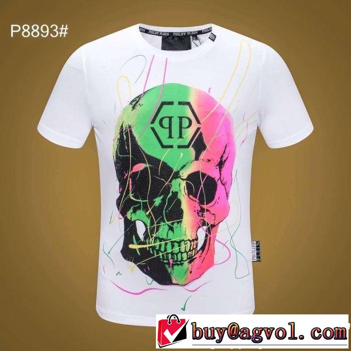  春夏の流行りトップス Tシャツ/ティーシャツ フィリッププレイン2019春夏も引き続きトレンド  PHILIPP PLEIN 2色可選 