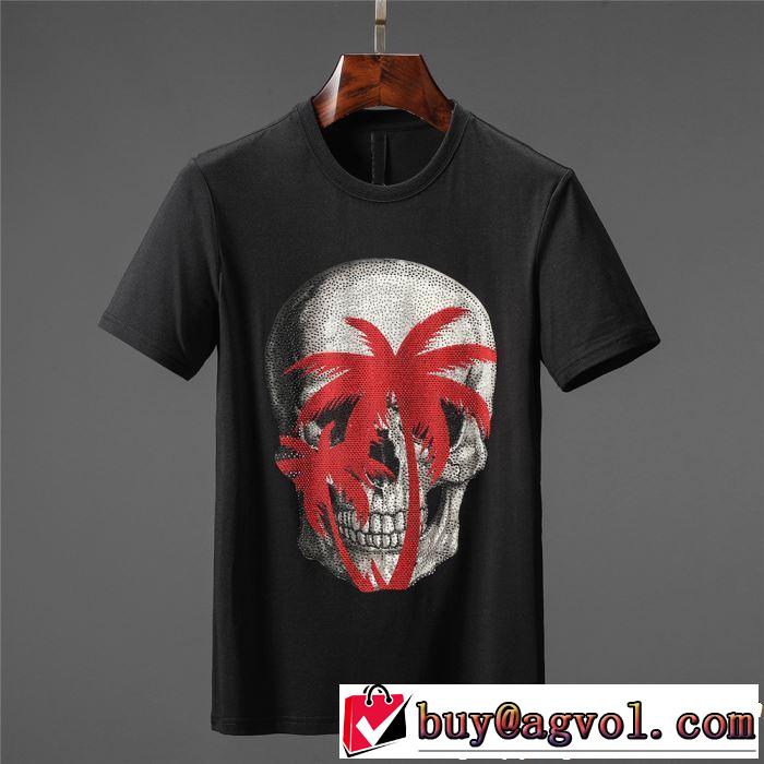  大人のこなれた着こなし Tシャツ/ティーシャツ フィリッププレイン PHILIPP PLEIN トップスをインするスタイル 2色可選 