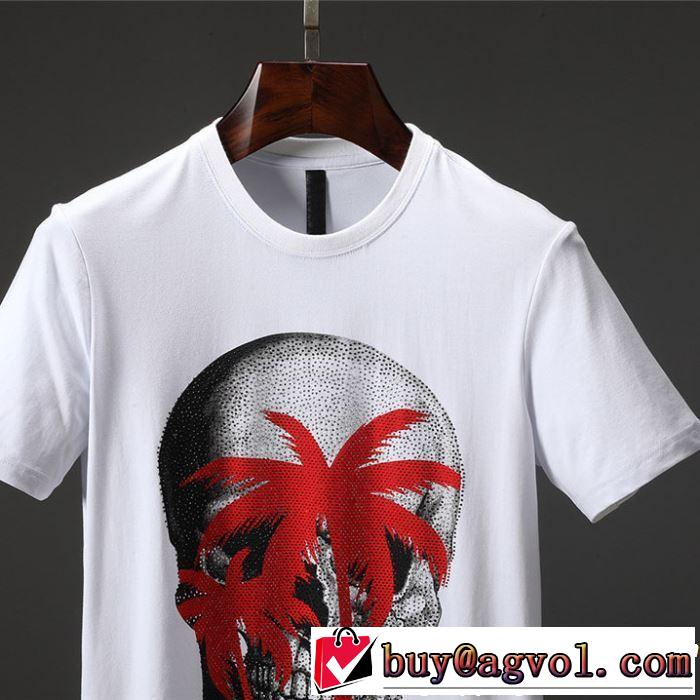 大人のこなれた着こなし Tシャツ/ティーシャツ フィリッププレイン PHILIPP PLEIN トップスをインするスタイル 2色可選