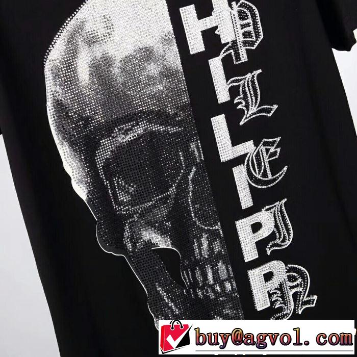 2色可選 2019年春夏のトレンドアイテム きれいめ派に上質 フィリッププレイン PHILIPP PLEIN Tシャツ/ティーシャツ