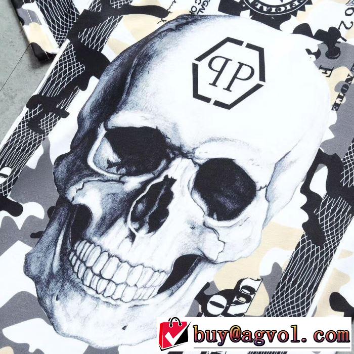 PHILIPP PLEIN Tシャツ/半袖 2019春夏は人気定番 2色可選 都市独特のトレンドアイテム フィリッププレイン