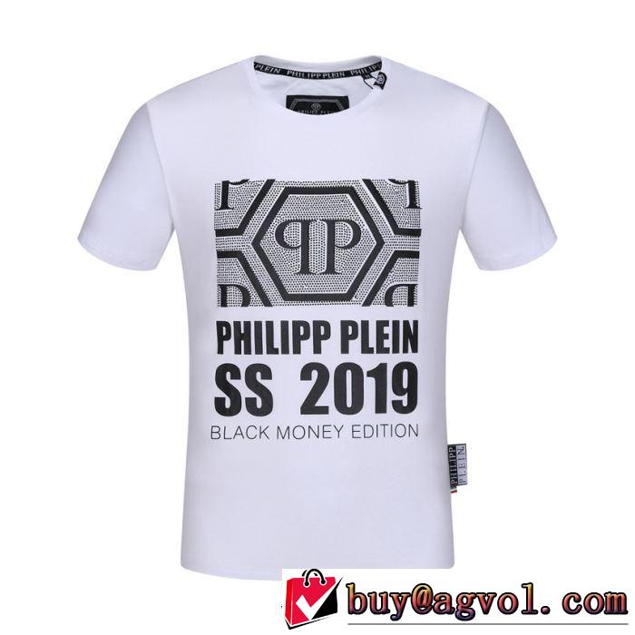 ベストはキレイめな印象に フィリッププレイン PHILIPP PLEIN  2019夏ファション新品 Tシャツ/半袖 2色可選
