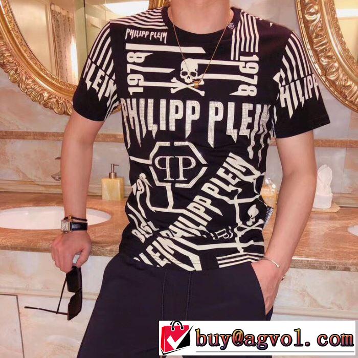 《2019年》今、注目のストリートPHILIPP PLEIN キレイめ感が強い Tシャツ/半袖 2色可選フィリッププレイン
