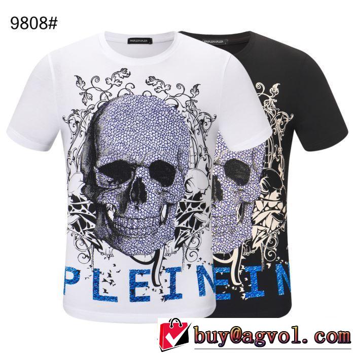 夏らしい季節感 フィリッププレイン PHILIPP PLEIN Tシャツ/半袖 2019春夏人気トレンドアイテム 2色可選