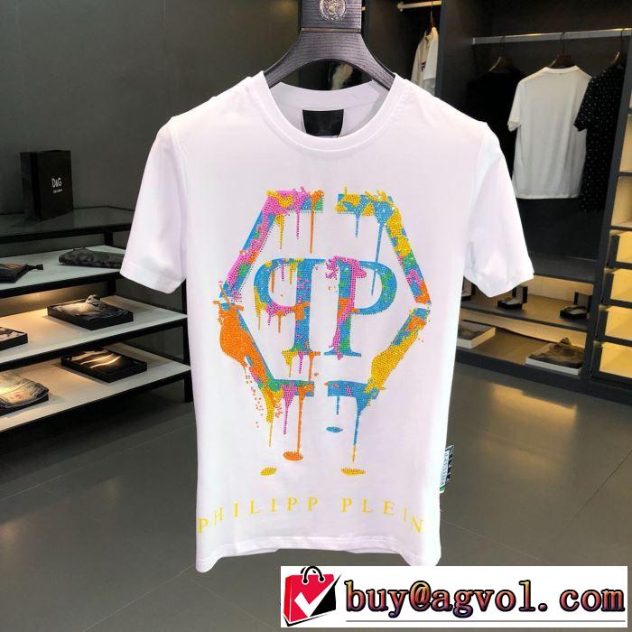 今風の着こなし新品 Tシャツ/半袖PHILIPP PLEIN 夏に良く似合うちょっと新品  2色可選フィリッププレイン