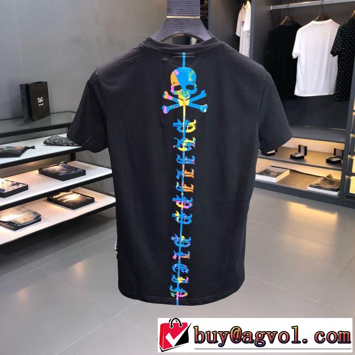 今風の着こなし新品 Tシャツ/半袖PHILIPP PLEIN 夏に良く似合うちょっと新品  2色可選フィリッププレイン