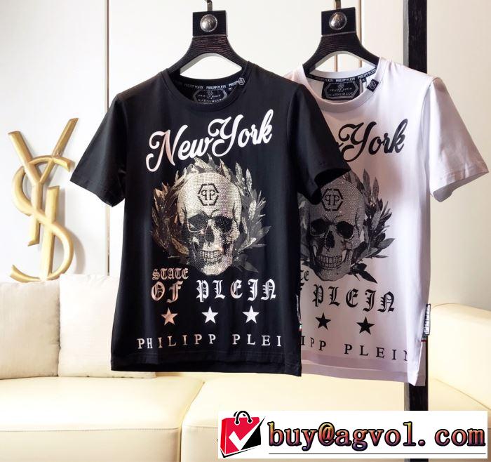キレイめ感が強い Tシャツ/半袖  2019春夏人気トレンドアイテム 2色可選フィリッププレイン PHILIPP PLEIN
