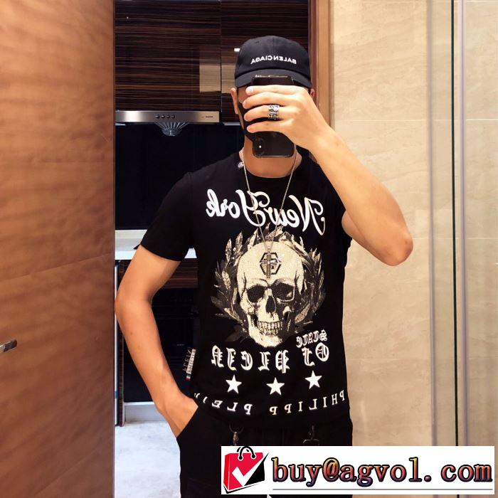 キレイめ感が強い Tシャツ/半袖  2019春夏人気トレンドアイテム 2色可選フィリッププレイン PHILIPP PLEIN