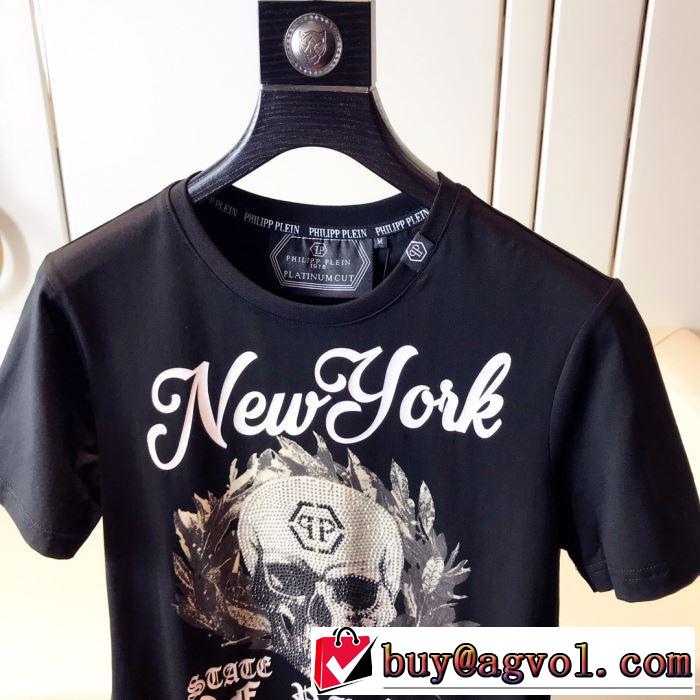 キレイめ感が強い Tシャツ/半袖  2019春夏人気トレンドアイテム 2色可選フィリッププレイン PHILIPP PLEIN
