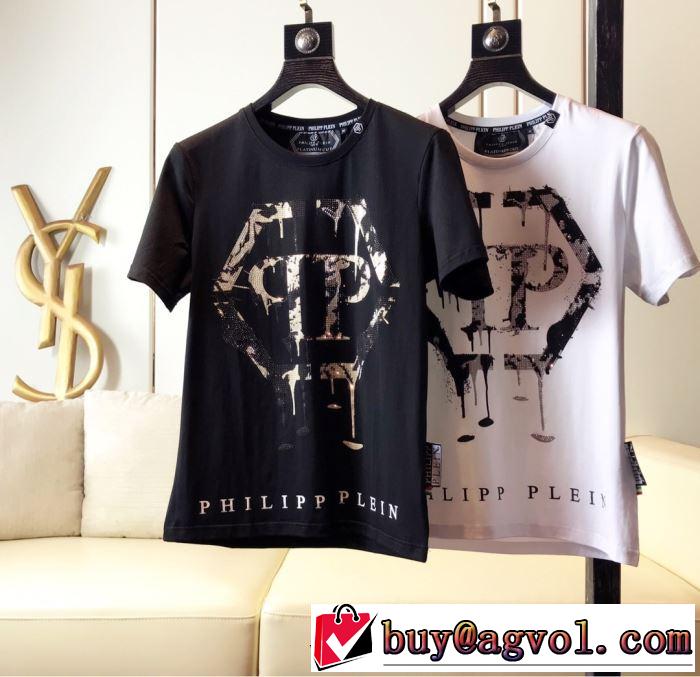 《2019年》今、注目のストリート 2色可選フィリッププレイン知的な夏のスタイル PHILIPP PLEIN  Tシャツ/半袖