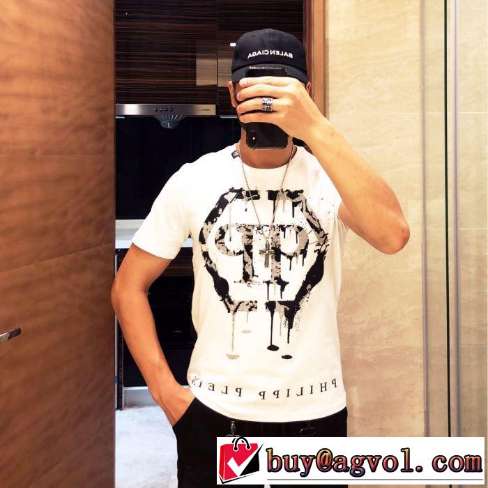 《2019年》今、注目のストリート 2色可選フィリッププレイン知的な夏のスタイル PHILIPP PLEIN  Tシャツ/半袖