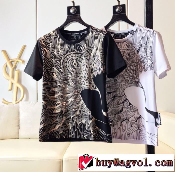 夏に良く似合うちょっと新品 Tシャツ/半袖  2色可選フィリッププレイン PHILIPP PLEIN 2019夏ファション新品