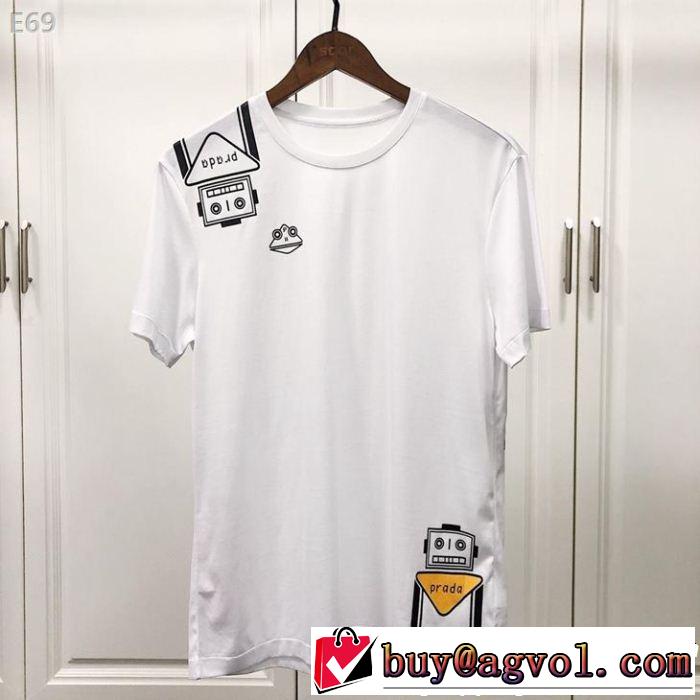 PRADA プラダ 半袖Tシャツ 2色可選 旬の気分を絶妙に 2019夏色っぽさ 今年もトレンド