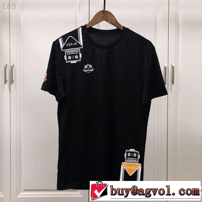 PRADA プラダ 半袖Tシャツ 2色可選 旬の気分を絶妙に 2019夏色っぽさ 今年もトレンド
