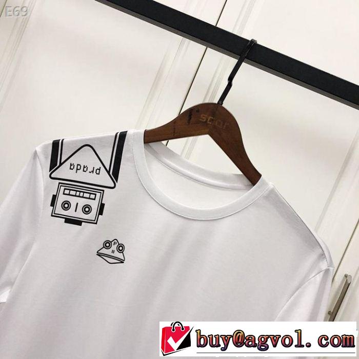 PRADA プラダ 半袖Tシャツ 2色可選 旬の気分を絶妙に 2019夏色っぽさ 今年もトレンド