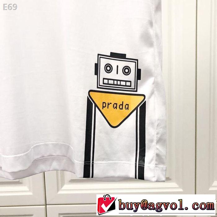 PRADA プラダ 半袖Tシャツ 2色可選 旬の気分を絶妙に 2019夏色っぽさ 今年もトレンド