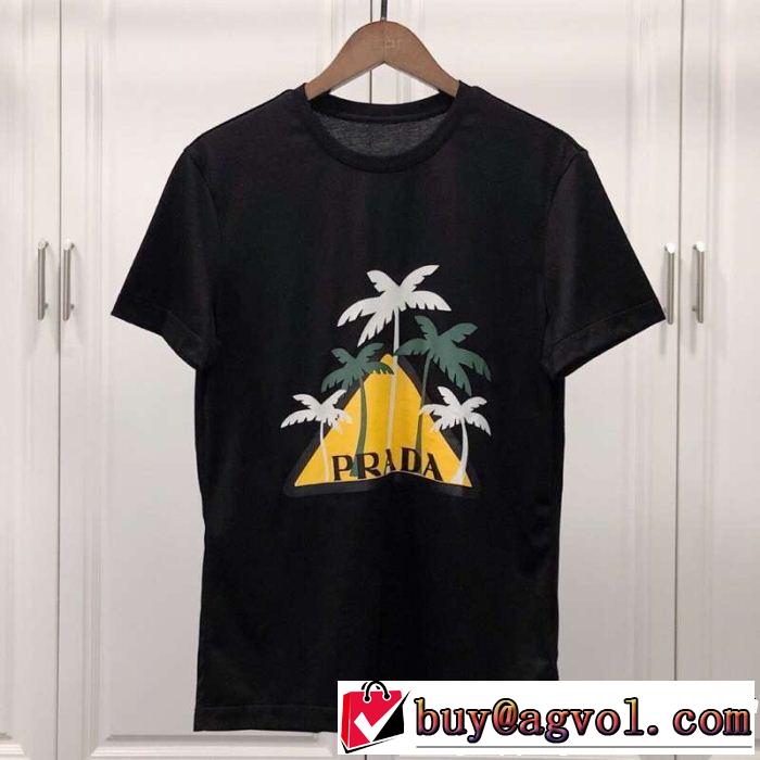 春夏の流行りトップス 2019春夏も引き続きトレンド PRADA プラダ 半袖Tシャツ 2色可選