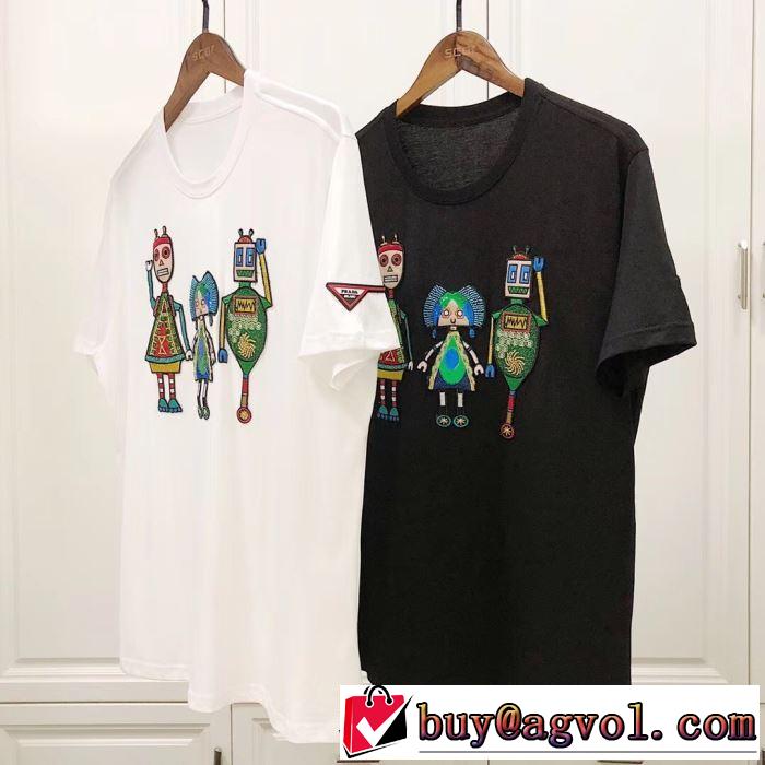 最終価格セール 2色可選プラダ ギフト最適期間限定 PRADA Tシャツ/半袖 2019夏ファション新品
