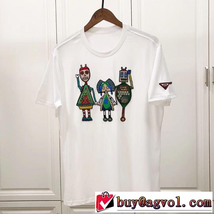 最終価格セール 2色可選プラダ ギフト最適期間限定 PRADA Tシャツ/半袖 2019夏ファション新品