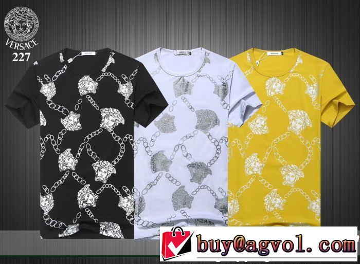 VERSACE ヴェルサーチ 半袖Tシャツ 3色可選 2019年の春夏に着たい 好印象な上品スタイル