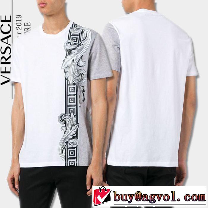 VERSACE ヴェルサーチ 半袖Tシャツ 大人っぽく仕上げ 今っぽいトレンド 優しげ人気アイテム