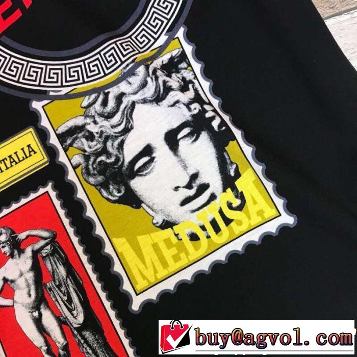 風通しのよい VERSACE ヴェルサーチ 半袖Tシャツ ユニセックススタイル スタイルを綺麗に