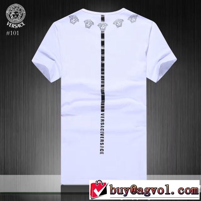 夏の大人カジュアルスタイル ヴェルサーチVERSACE Tシャツ/ティーシャツ大人っぽく着こなせる  2色可選