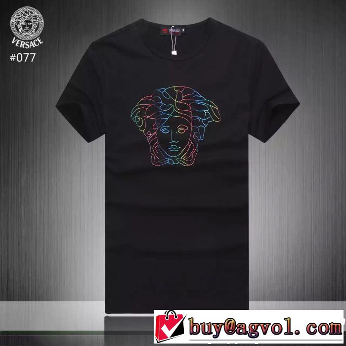  上品な印象に格上げ  Tシャツ/ティーシャツ 3色可選 ヴェルサーチVERSACE 2019春夏も引き続き人気セール 