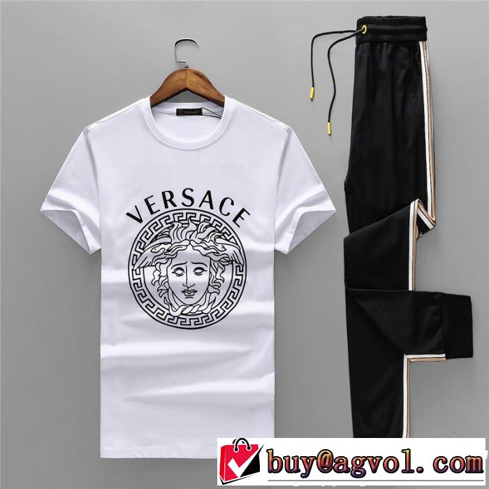 ヴェルサーチ 半袖上下セット2019春夏の大注目トレンド VERSACE 2色可選 セール早いもの勝ち