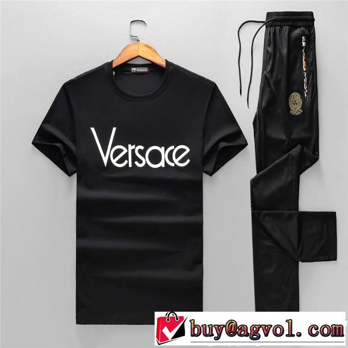  2色可選 大注目国内完売数量限定 ヴェルサーチ VERSACE 半袖 上下セット正規品保証19春夏