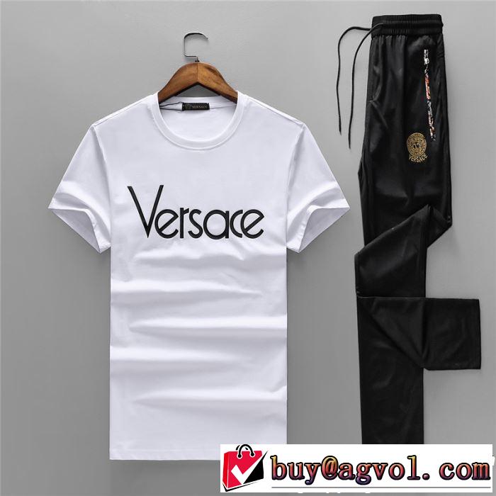2色可選 大注目国内完売数量限定 ヴェルサーチ VERSACE 半袖 上下セット正規品保証19春夏