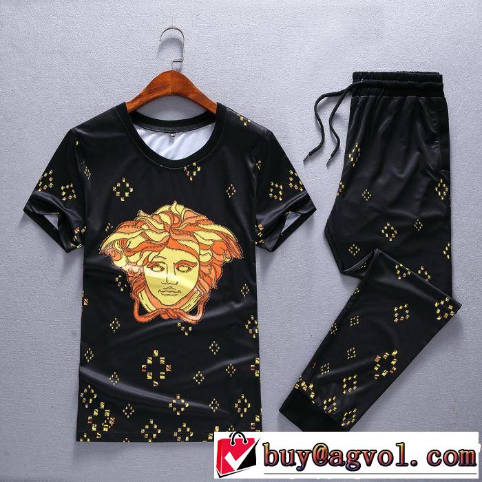  VERSACE 新商品☆完売必至ヴェルサーチ 2019限定 男性に人気半袖 上下セット 色可選