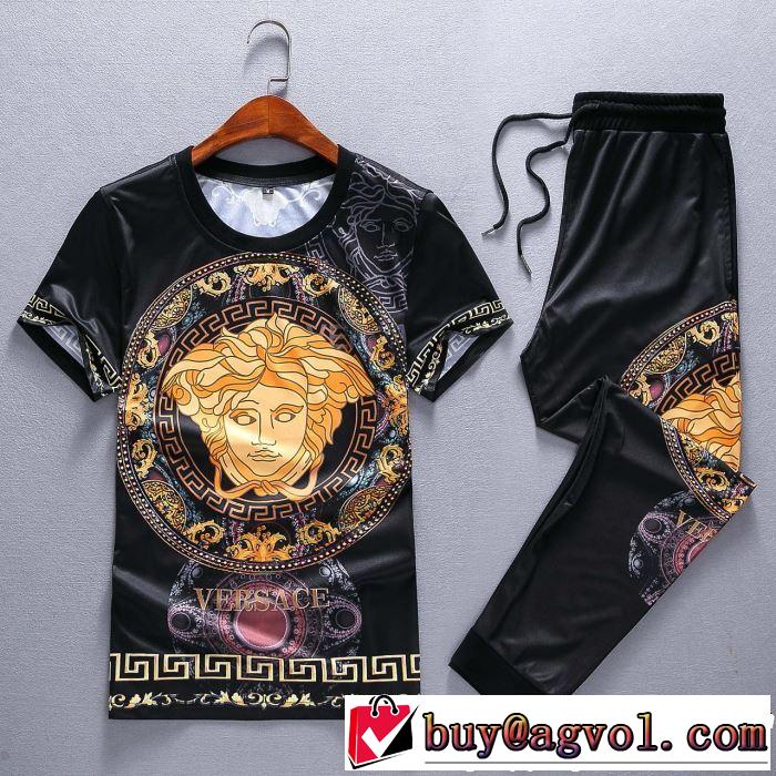  上下セット完売在庫確保 VERSACE2019春夏も引き続き人気セール ヴェルサーチ半袖 