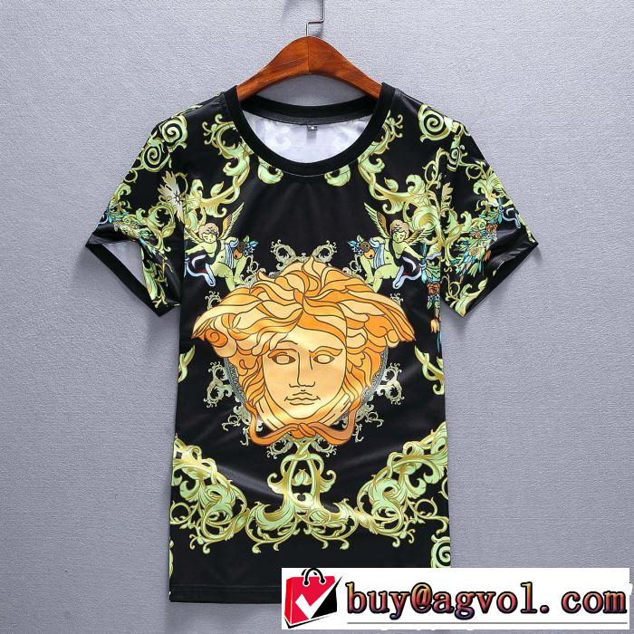 お洒落トレンド人気 半袖 上下セット 2019夏ファション新品 VERSACE 新作限定めっちゃ綺麗色ヴェルサーチ
