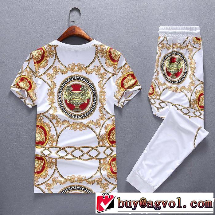セールで格安 VERSACE 2色可選2019春夏の大注目トレンド ヴェルサーチ 半袖 上下セット