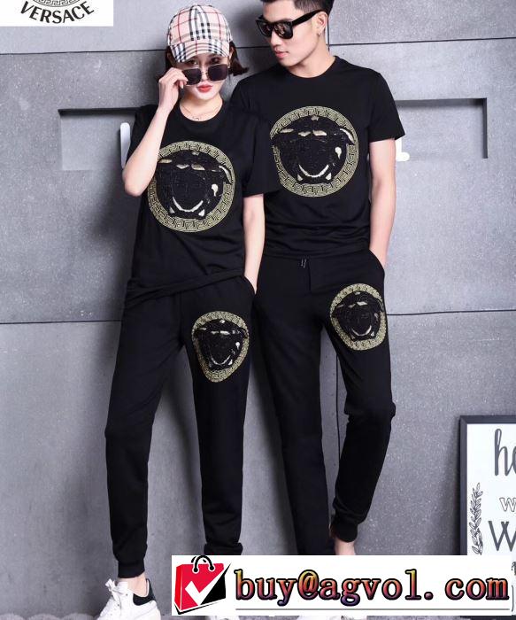  半袖 上下セット正規品保証19春夏 ヴェルサーチ 数量限定奇跡の入荷 VERSACE 男女兼用