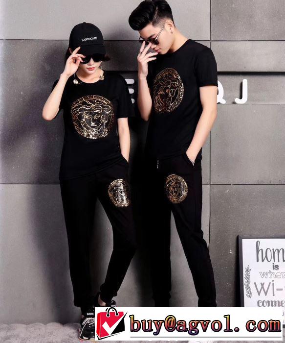 男女兼用 半袖ヴェルサーチ すごく稀少カラー上下セット VERSACE 2019夏ファション新品