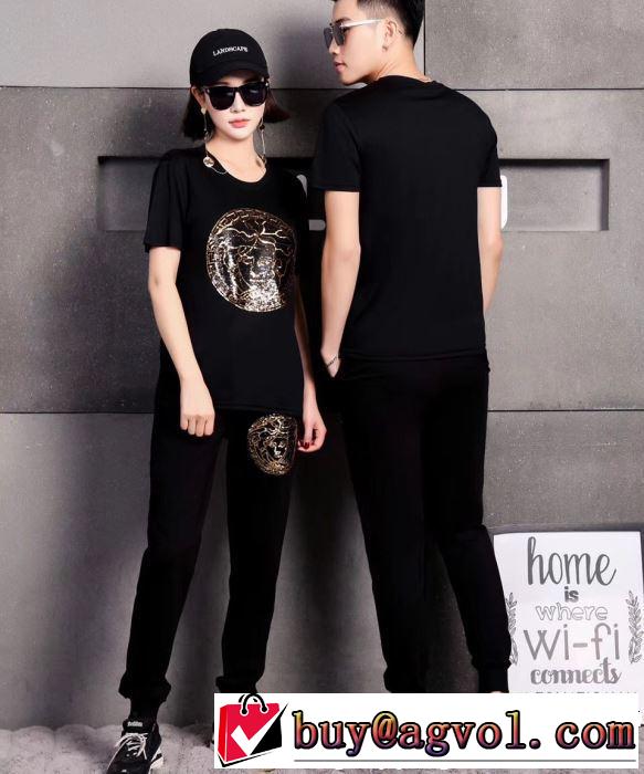 男女兼用 半袖ヴェルサーチ すごく稀少カラー上下セット VERSACE 2019夏ファション新品
